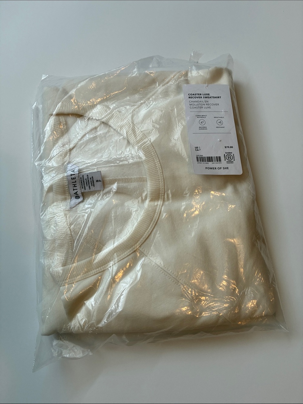 Athleta Coaster Luxe Crewneck Sweatshirt - Cream